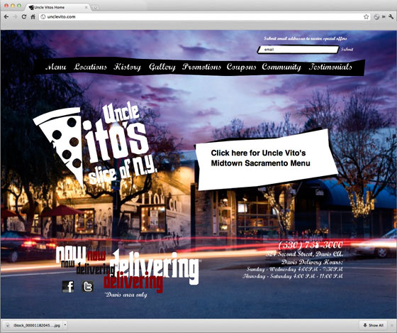 Uncle Vitos Pizza Homepage